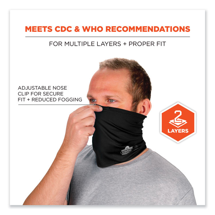 TENACIOUS HOLDINGS, INC. ergodyne® 42143 Chill-Its 6489 2-Layer Cooling Performance Knit Multi-Band, Polyester/Spandex, Large/X-Large, Black