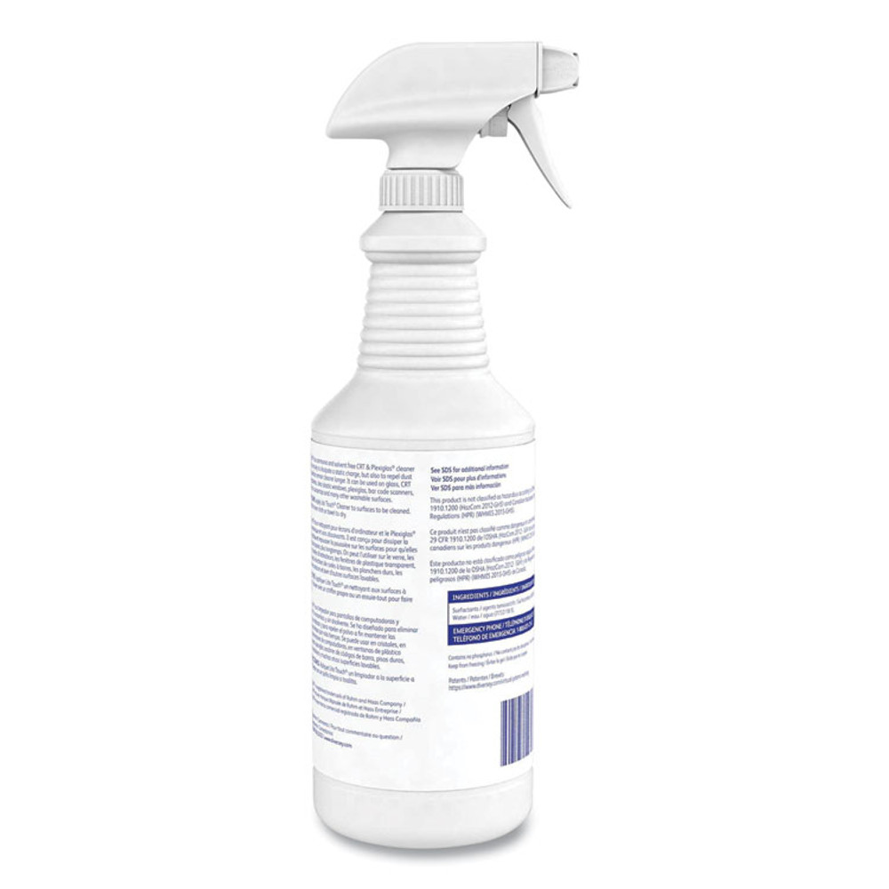 DIVERSEY 03970 Lite Touch CRT and Plexiglas Cleaner, 32 oz Spray Bottle, 12/Carton