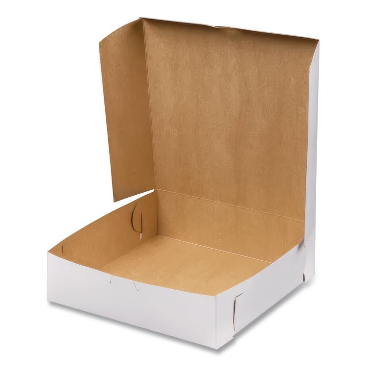 SOUTHERN CHAMPION TRAY SCT® 0953 White One-Piece Non-Window Bakery Boxes, 9 x 9 x 2.5, White, Paper, 250/Carton