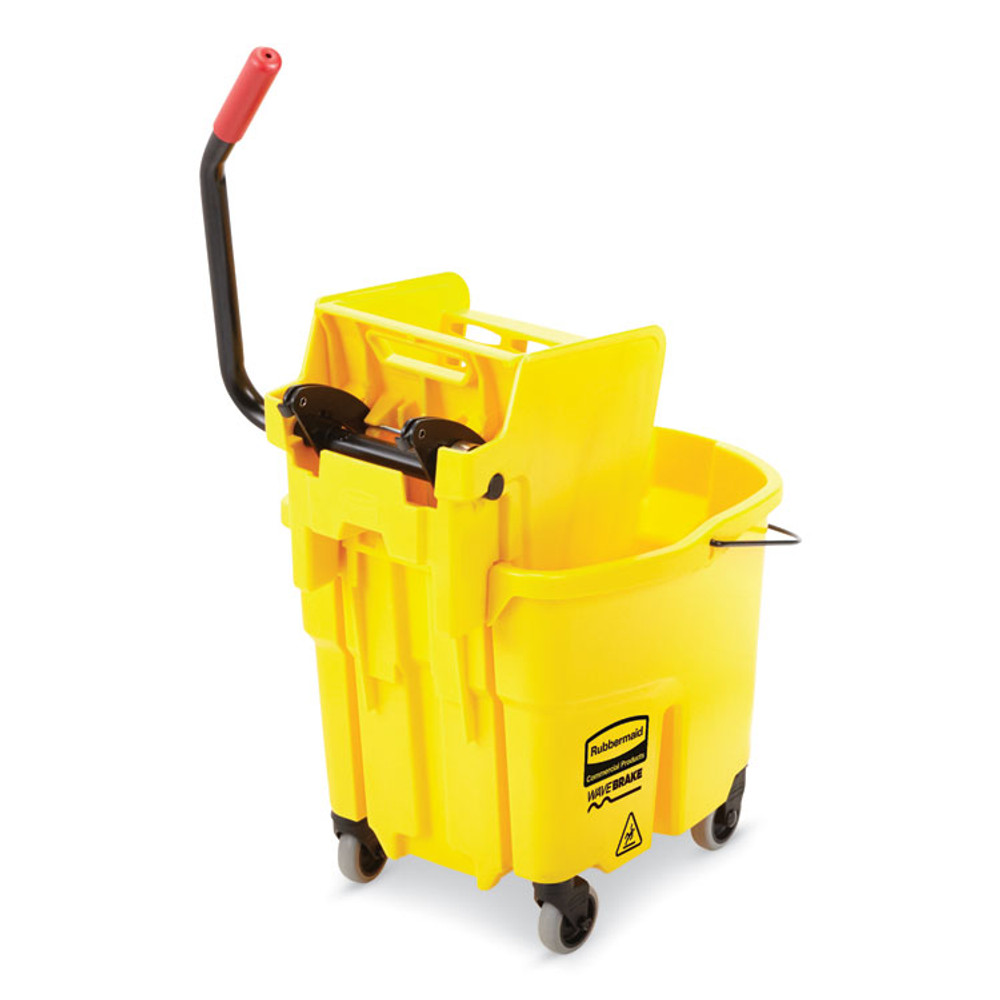 RUBBERMAID COMMERCIAL PROD. FG758088YEL WaveBrake 2.0 Bucket/Wringer Combos, Side-Press, 35 qt, Plastic, Yellow