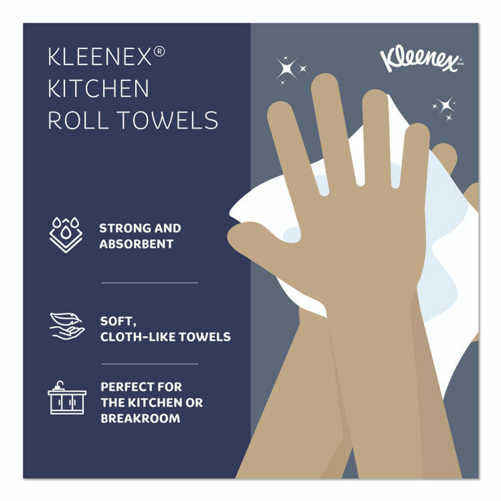 KIMBERLY-CLARK PROFESSIONAL Kleenex® 13964 Premiere Kitchen Roll Towels, 1-Ply, 11 x 10.4, White, 70/Roll, 24 Rolls/Carton