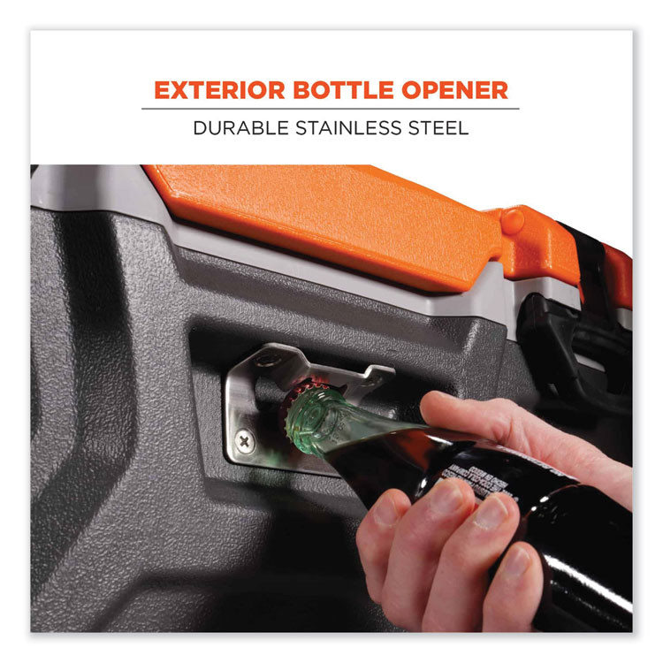 TENACIOUS HOLDINGS, INC. ergodyne® 13171 Chill-Its 5171 48-Quart Industrial Hard Sided Cooler, Orange/Gray