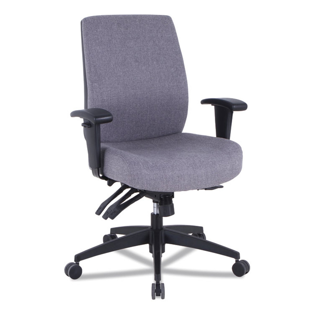 ALERA HPT4241 Alera Wrigley Series 24/7 High Performance Mid-Back Multifunction Task Chair, Supports Up to 275 lb, Gray, Black Base