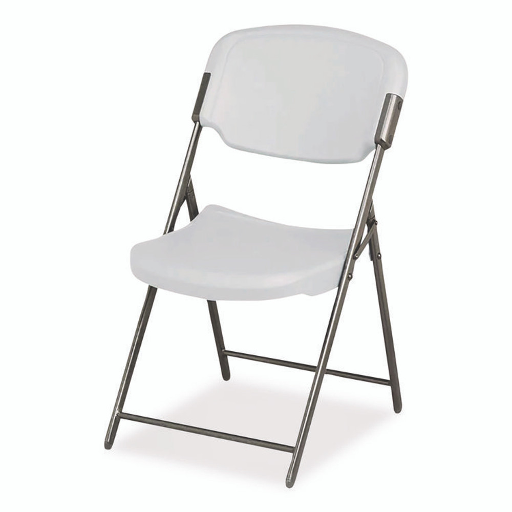 ICEBERG ENTERPRISES 64003 Rough n Ready Commercial Folding Chair, Supports Up to 350 lb, 15.25" Seat Height, Platinum Seat, Platinum Back, Black Base