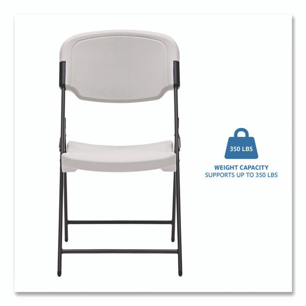 ICEBERG ENTERPRISES 64003 Rough n Ready Commercial Folding Chair, Supports Up to 350 lb, 15.25" Seat Height, Platinum Seat, Platinum Back, Black Base