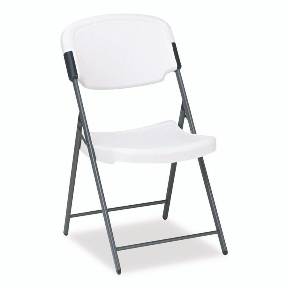ICEBERG ENTERPRISES 64003 Rough n Ready Commercial Folding Chair, Supports Up to 350 lb, 15.25" Seat Height, Platinum Seat, Platinum Back, Black Base