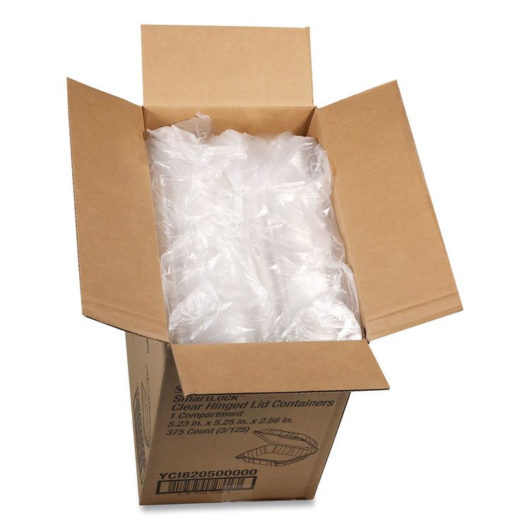 PACTIV EVERGREEN CORPORATION YCI820500000 SENSATION SmartLock Hinged Lid Container, 5.24 x 5.25 x 2.57, Clear, Plastic, 375/Carton