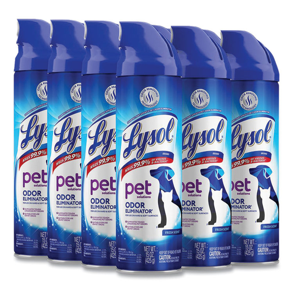 RECKITT BENCKISER LYSOL® Brand 99804CT Disinfectant Spray II Pet Odor Eliminator, Fresh, 15 oz Aerosol Spray, 12/Carton