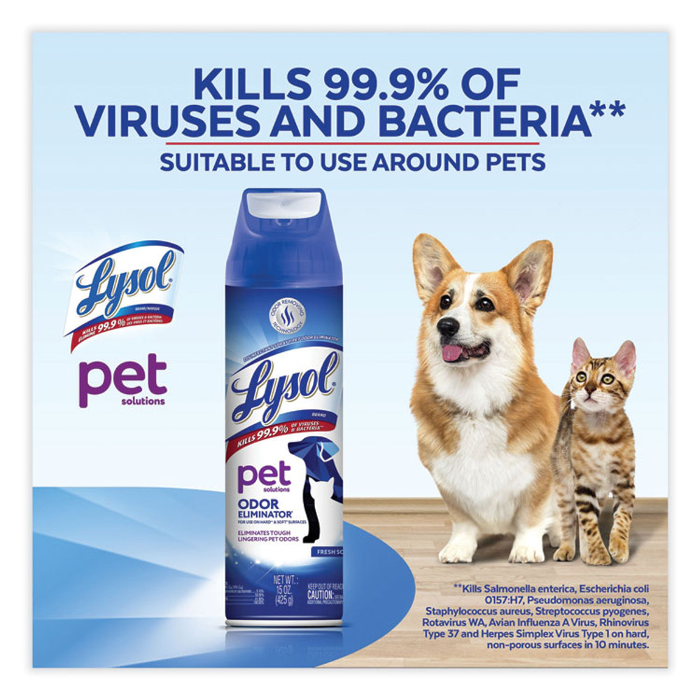 RECKITT BENCKISER LYSOL® Brand 99804CT Disinfectant Spray II Pet Odor Eliminator, Fresh, 15 oz Aerosol Spray, 12/Carton