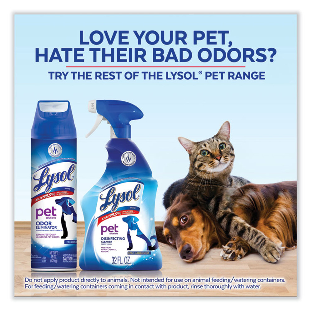 RECKITT BENCKISER LYSOL® Brand 99804CT Disinfectant Spray II Pet Odor Eliminator, Fresh, 15 oz Aerosol Spray, 12/Carton