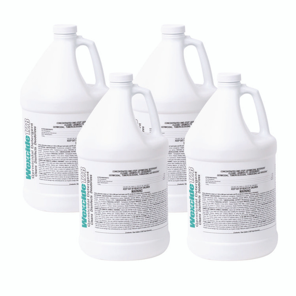 WEXFORD LABS 211000CT Wex-Cide Concentrated Disinfecting Cleaner, Nectar Scent, 128 oz Bottle, 4/Carton