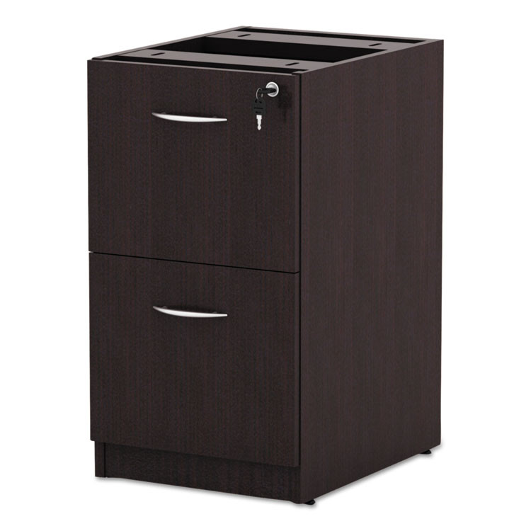 ALERA VA542822ES Alera Valencia Series Full Pedestal File, Left or Right, 2 Legal/Letter-Size File Drawers, Espresso, 15.63" x 20.5" x 28.5"