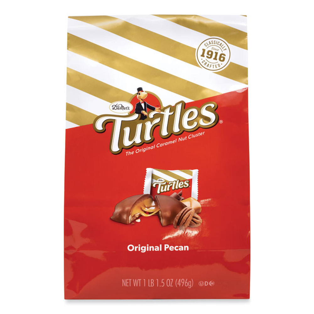 DEMET'S CANDY COMPANY 22002036 Original Turtle Bites, Original Pecan, 1 lb, 1.5 oz Bag