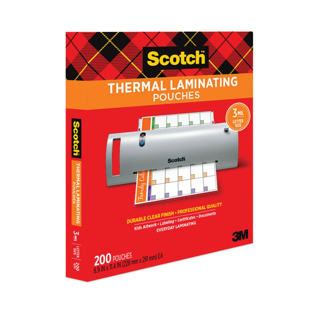 3M/COMMERCIAL TAPE DIV. Scotch™ TP3854200 Laminating Pouches, 3 mil, 9" x 11.5", Gloss Clear, 200/Pack
