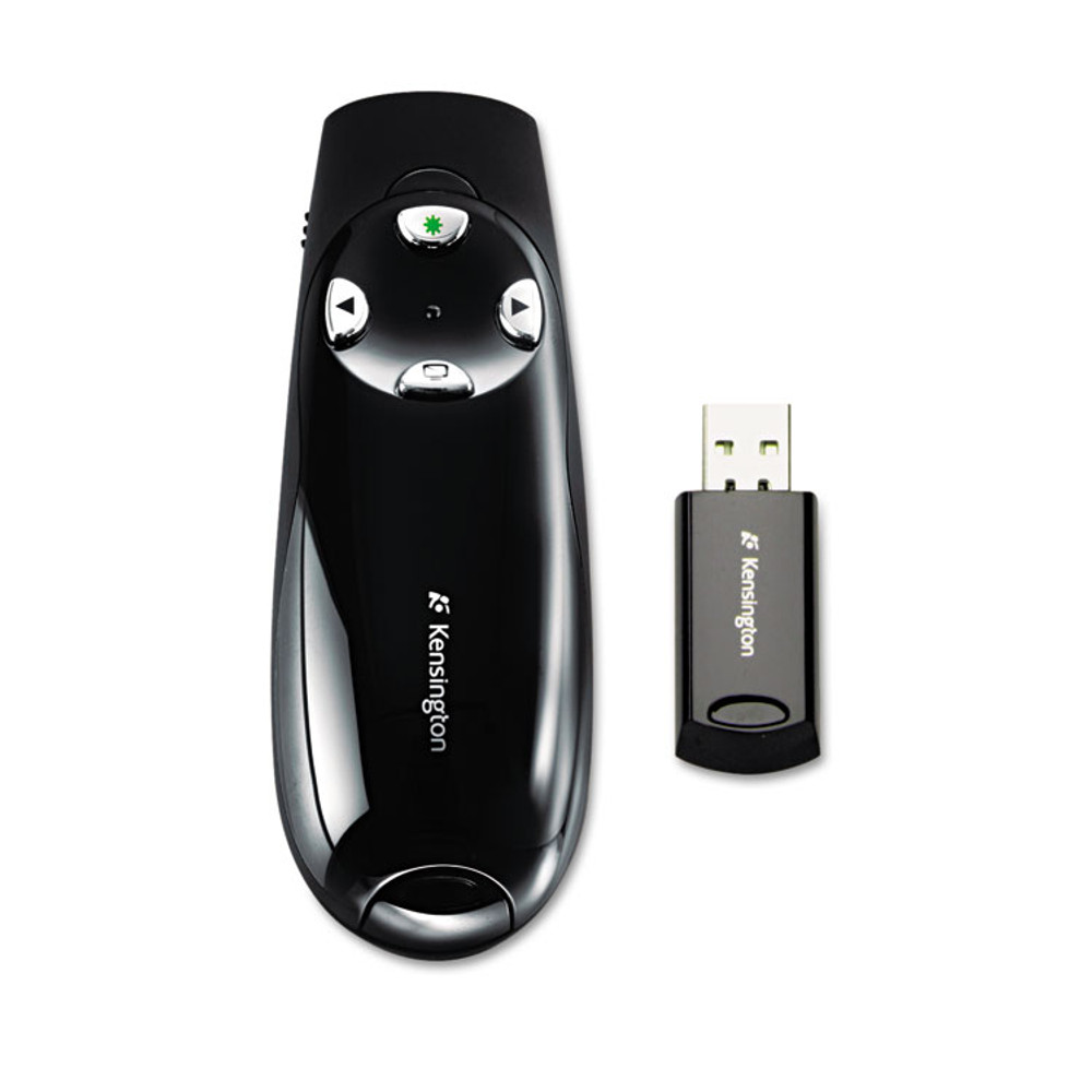 KENSINGTON 72353 Wireless Presenter Pro with Green Laser, Class 2, 150 ft Range, Black