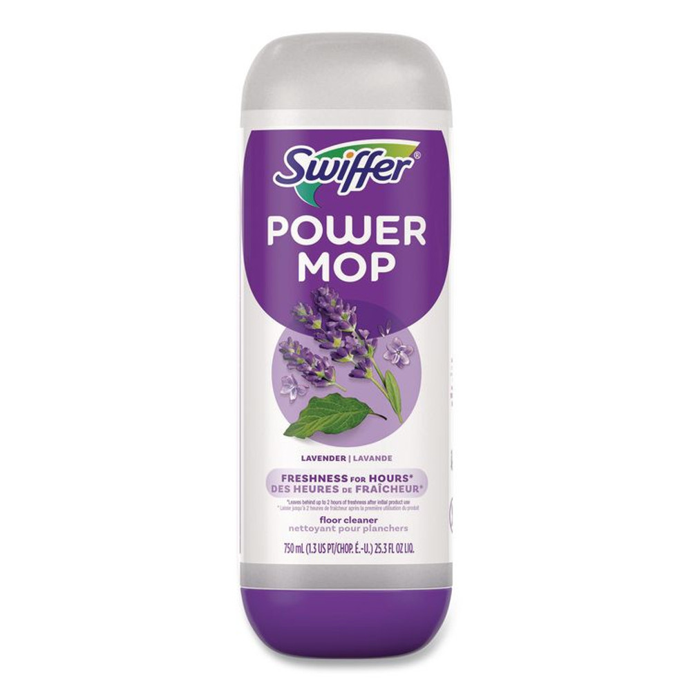 PROCTER & GAMBLE Swiffer® 09117 PowerMop Cleaning Solution and Pads Refill Pack, Lavender, 25.3 oz Bottle and 5 Pads per Pack, 4 Packs/Carton