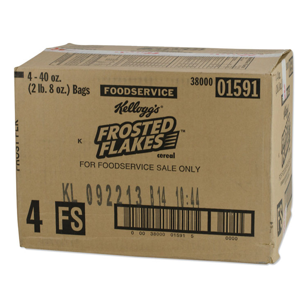 KELLOGG'S 021838 Frosted Flakes Breakfast Cereal, Bulk Packaging, 40 oz Bag, 4/Carton