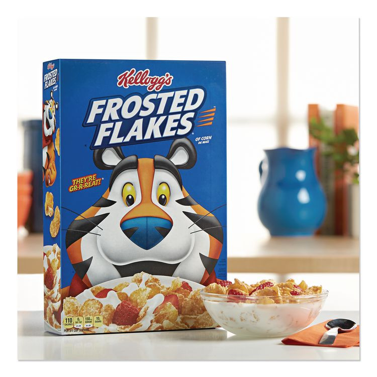 KELLOGG'S 021838 Frosted Flakes Breakfast Cereal, Bulk Packaging, 40 oz Bag, 4/Carton