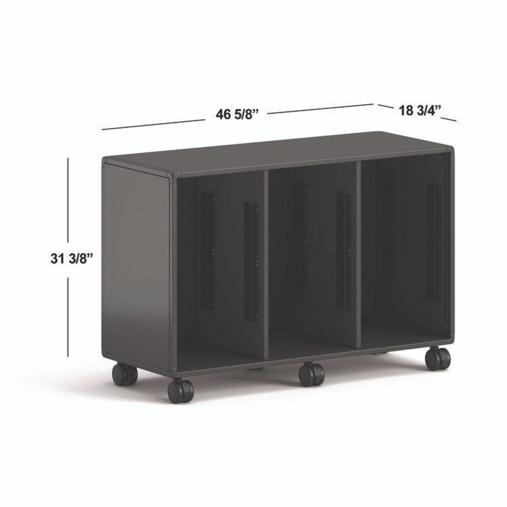 HON COMPANY EST2H3WNSSNA Class-ifi Tote Storage Cabinet, Three-Wide, 46.63" x 18.75" x 31.38", Charcoal Gray