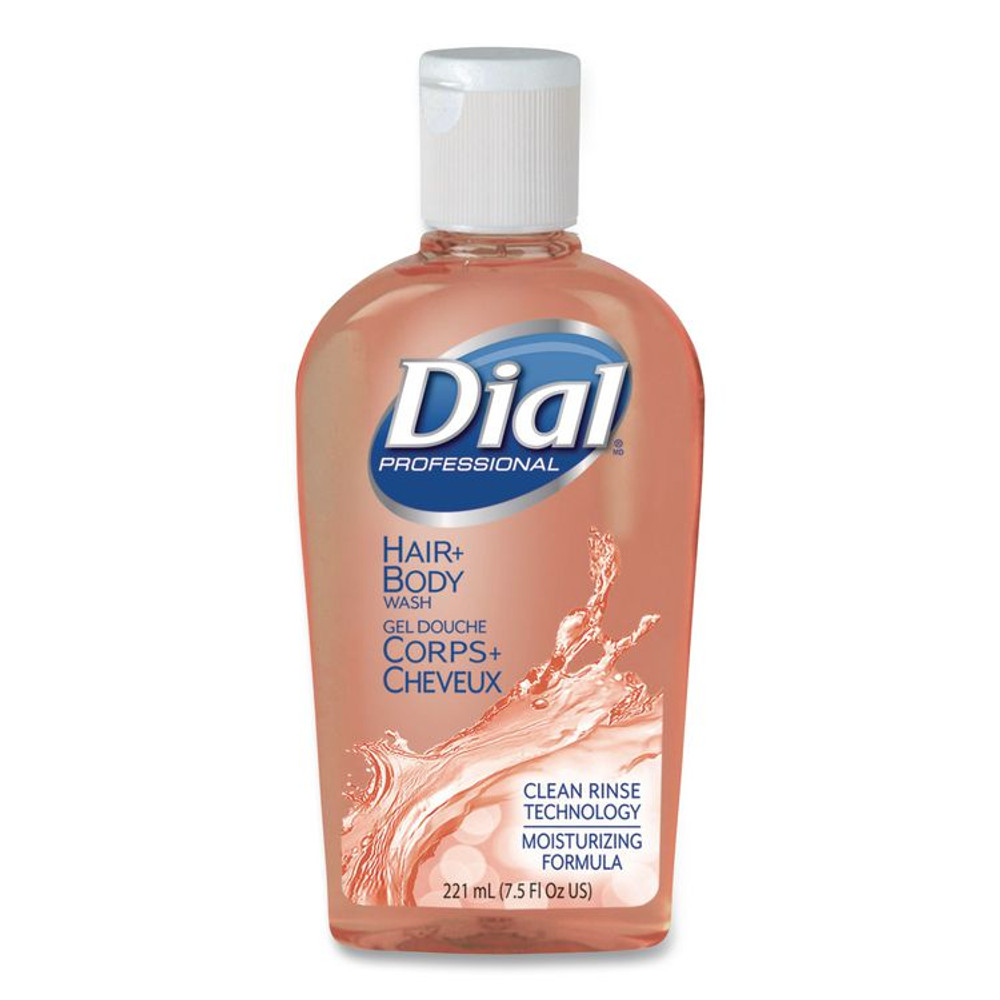 DIAL PROFESSIONAL 04014 Hair + Body Wash, Neutral Scent, 7.5 oz, 24/Carton