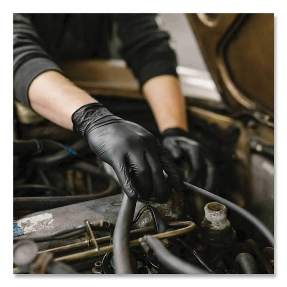 AMMEX CORPORATION GloveWorks® by GPNB49100 Industrial Nitrile Gloves, Powder-Free, XX-Large, 5 mil Thick, 9.5" Long, Black, 100/Box, 10 Boxes/Carton