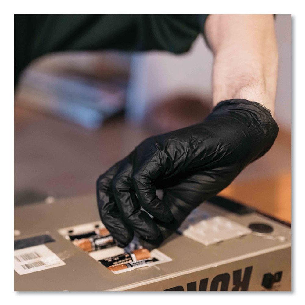 AMMEX CORPORATION GloveWorks® by GPNB49100 Industrial Nitrile Gloves, Powder-Free, XX-Large, 5 mil Thick, 9.5" Long, Black, 100/Box, 10 Boxes/Carton