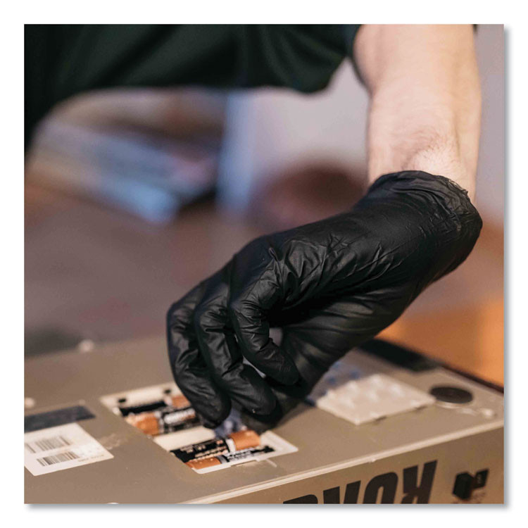 AMMEX CORPORATION GloveWorks® by GPNB49100 Industrial Nitrile Gloves, Powder-Free, XX-Large, 5 mil Thick, 9.5" Long, Black, 100/Box, 10 Boxes/Carton