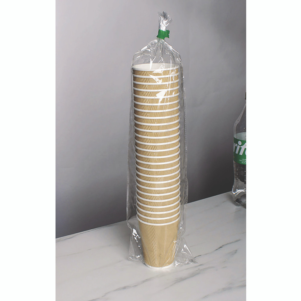 KARAT BY LOLLICUP CKRC512 Ripple Hot Cups, 12 oz, Kraft/White, 500/Carton
