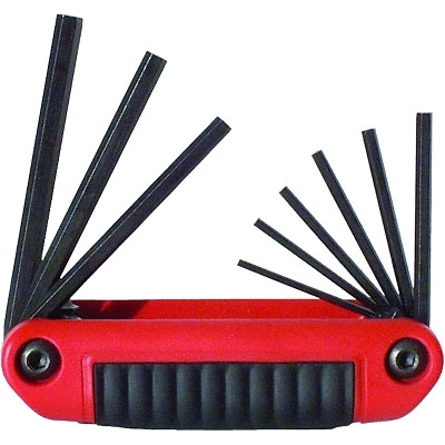 Eklind® Tool Ergo-Fold™ Hex Key Set, 9 per set, Hex Tip, Inch