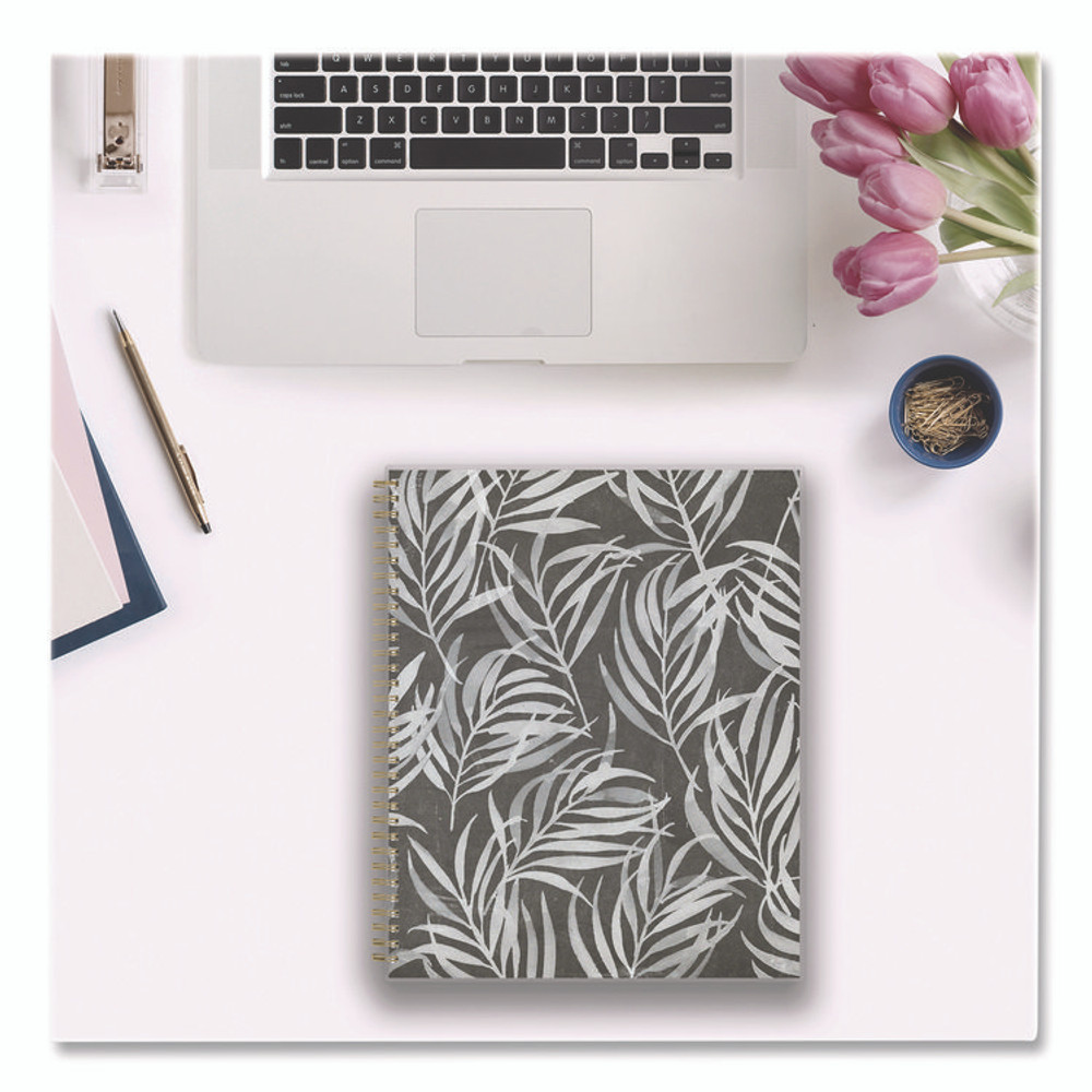 BLUE SKY 136608A23 Dark Gray Gale Weekly/Monthly Lesson Planner, 9 Classes, Tropical Artwork, Gray/Mint Cover, 11 x 8.5 Sheets, 12-Month Span