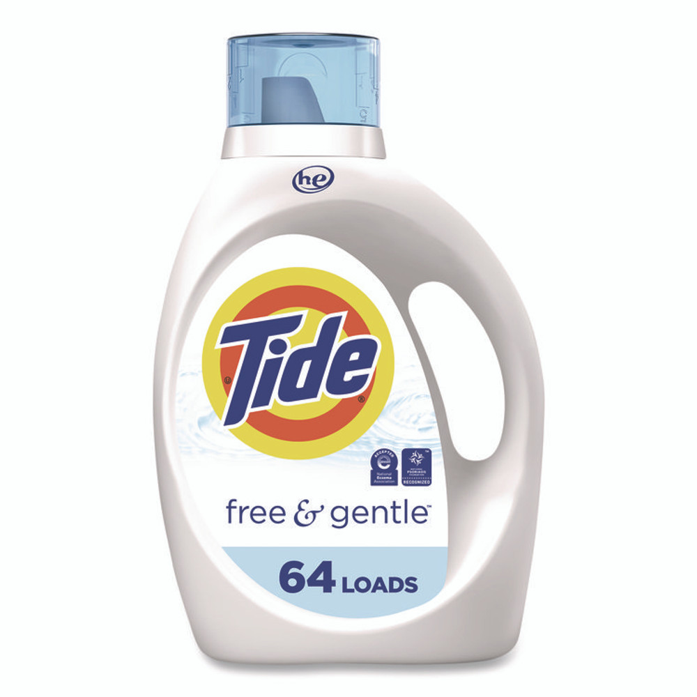 PROCTER & GAMBLE Tide® 1389041828 Free and Gentle Liquid Laundry Detergent, 64 Loads, 84 oz Bottle