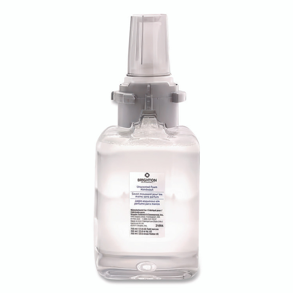 BRIGHTON PROFESSIONAL 21884 Foaming Hand Soap Refill for ADX 7 Dispenser, Unscented, 700 mL, 4/Carton