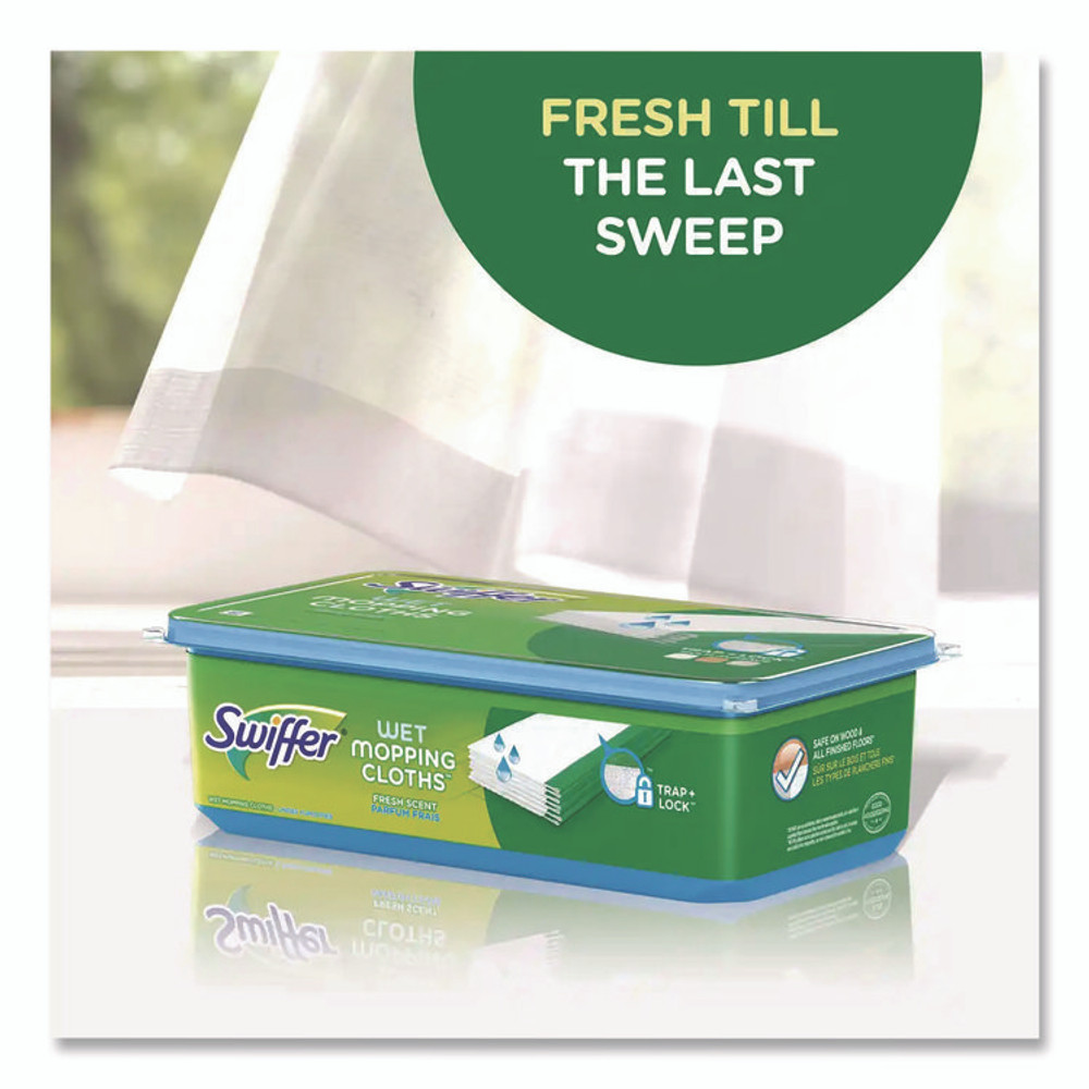 PROCTER & GAMBLE Swiffer® 35155 Wet Refill Cloths, 8 x 10, Fresh Scent, White, 24/Pack, 6 Packs/Carton