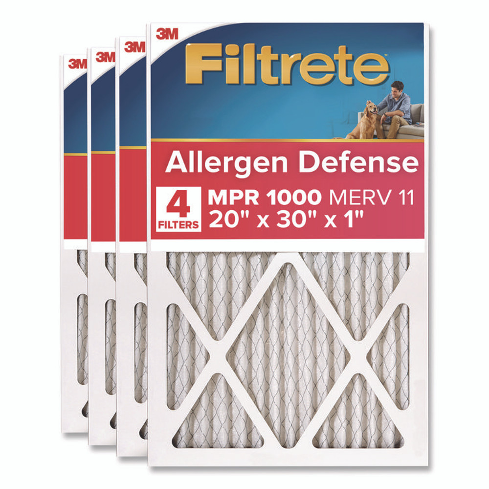 3M/COMMERCIAL TAPE DIV. Filtrete™ 98224CA Allergen Defense Air Filter, MERV 11, MPR 1000, 20 x 30, 4/Carton