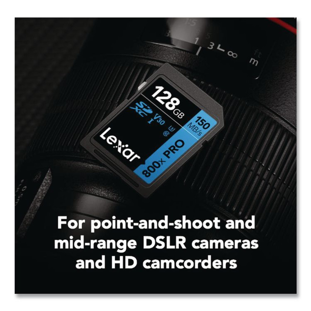 LEXAR MEDIA INC. LSD800P128GB High-Performance PRO BLUE Series SDXC Memory Card, UHS-I V30 U1 Class 10, 128 GB