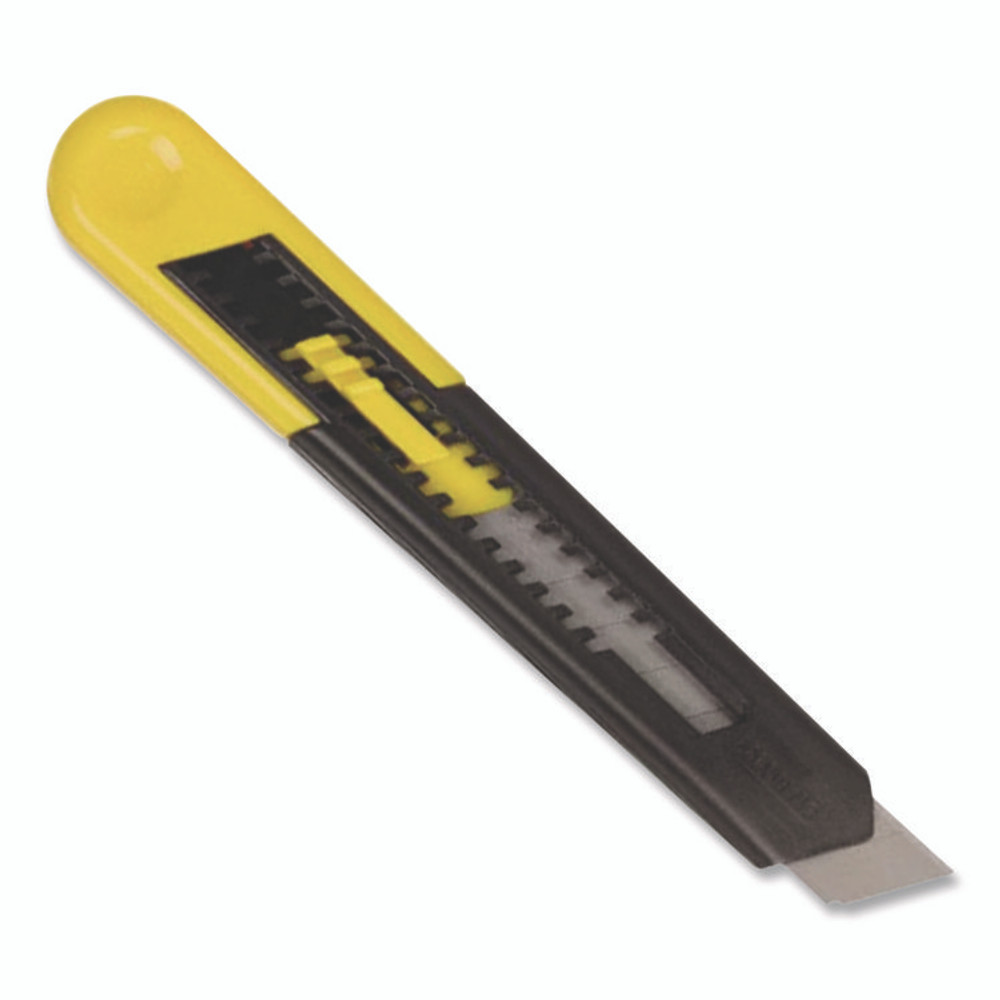STANLEY BOSTITCH 10202 Two-Pack Quick Point Snap Off Blade Utility Knife, 9 mm and 18 mm Blades, Yellow/Black
