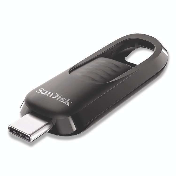 SANDISK CORPORATION SDCZ480256GA Ultra Slider USB 3.2 Type C Flash Drive, 256 GB, Black
