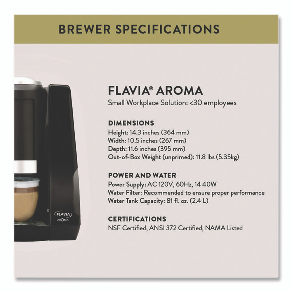 LAVAZZA FLAVIA® 18000564 Aroma Single Cup Brewer, Black