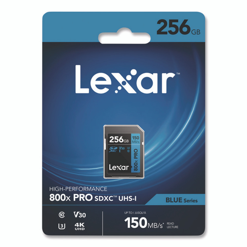 LEXAR MEDIA INC. LSD800P256GB High-Performance PRO BLUE Series SDXC Memory Card, UHS-I V30 U1 Class 10, 256 GB