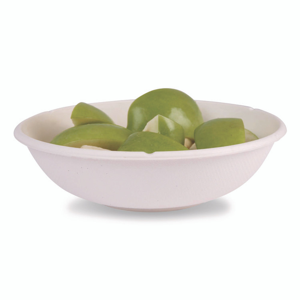 ECO-PRODUCTS,INC. EPBL32CNFA Vanguard Renewable and Compostable Sugarcane Bowls, Bowl, 32 oz, White, 400/Carton