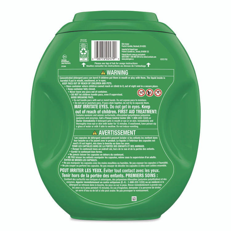 PROCTER & GAMBLE Gain® 02446 Flings Detergent Pods, Original, 112 Pods, 80 oz Tub