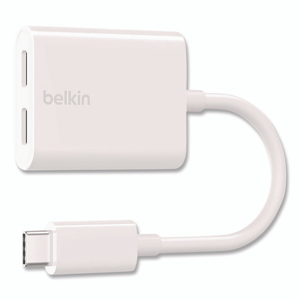 BELKIN COMPONENTS F7U081BTWH RockStar USB-C Audio + Charge Adapter, White