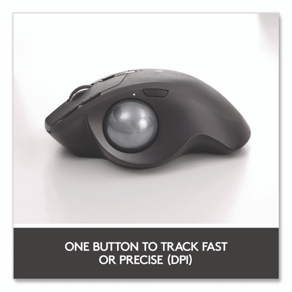 LOGITECH, INC. 2764655 MX Ergo Plus Advanced Wireless Trackball Mouse, 2.4 GHz Frequency/33 ft Wireless Range, Right Hand Use, Black
