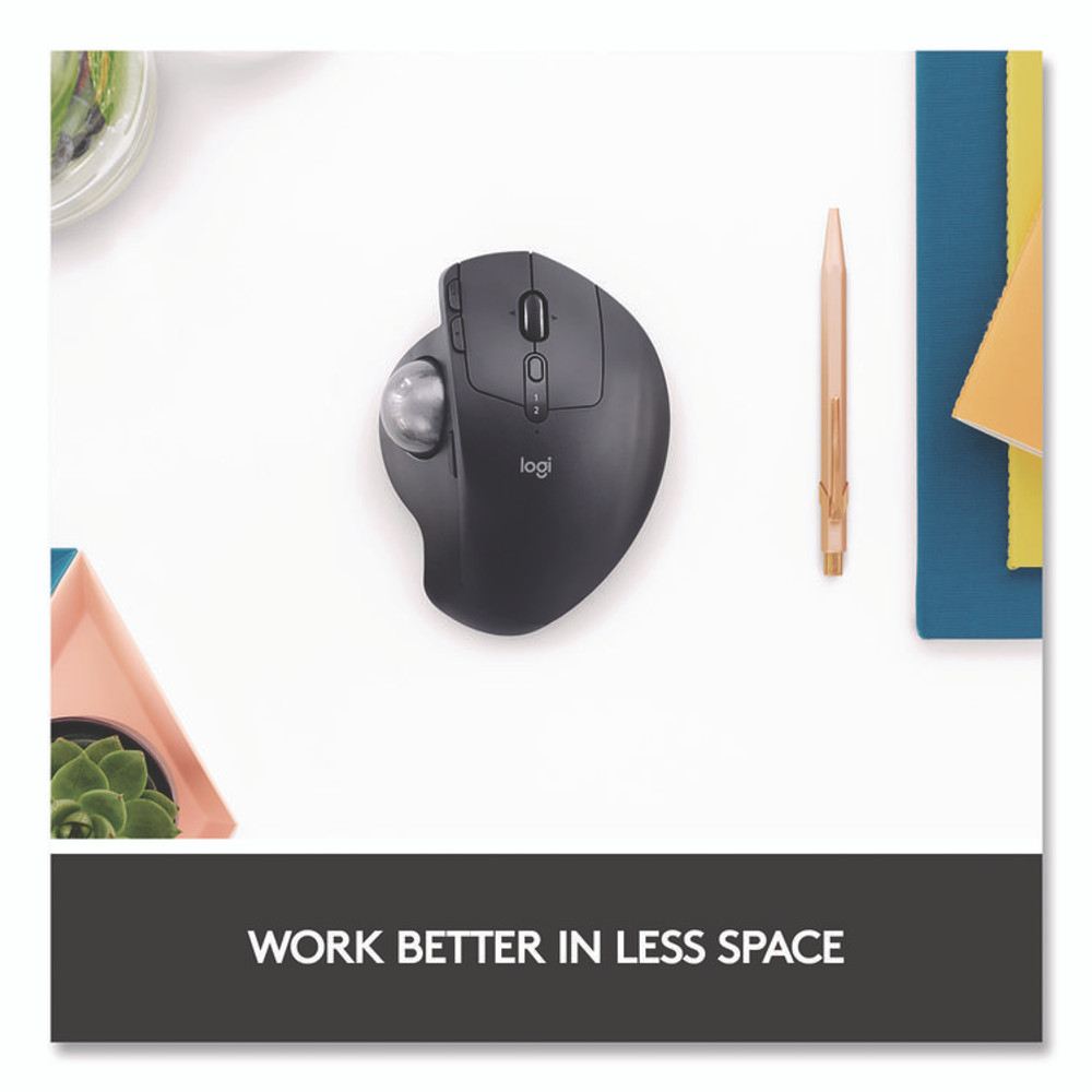 LOGITECH, INC. 2764655 MX Ergo Plus Advanced Wireless Trackball Mouse, 2.4 GHz Frequency/33 ft Wireless Range, Right Hand Use, Black