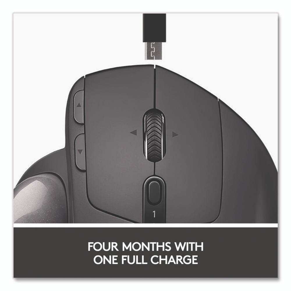 LOGITECH, INC. 2764655 MX Ergo Plus Advanced Wireless Trackball Mouse, 2.4 GHz Frequency/33 ft Wireless Range, Right Hand Use, Black