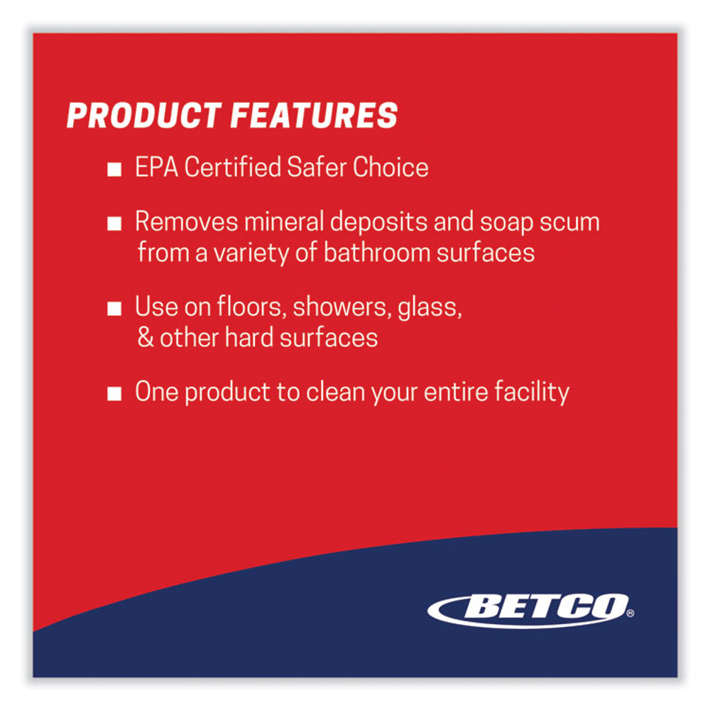 BETCO CORPORATION 3364700 Green Earth FastDraw Peroxide Cleaner, Fresh Mint Scent, 2 L Bottle, 4/Carton