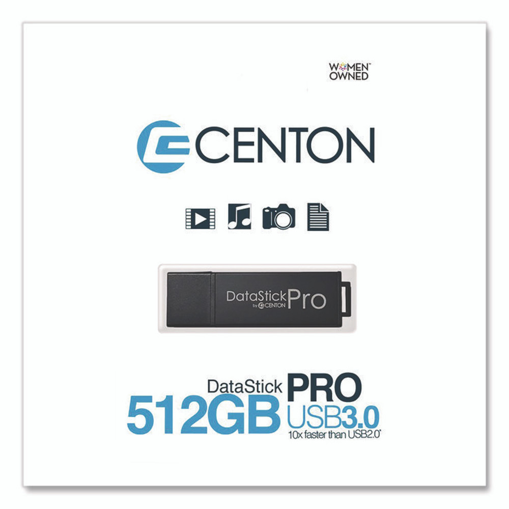 CENTON ELECTRONICS INC. S1U3P6512G DataStick Pro USB 3.2 Type A Flash Drive, 512 GB, Black