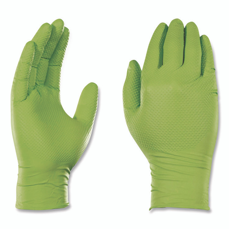 AMMEX CORPORATION GloveWorks® by GWGN49100CT Heavy-Duty Industrial Nitrile Gloves, Powder-Free, XX-Large, 8 mil Thick, 9.5" Long, Green, 100/Box, 10 Boxes/Carton