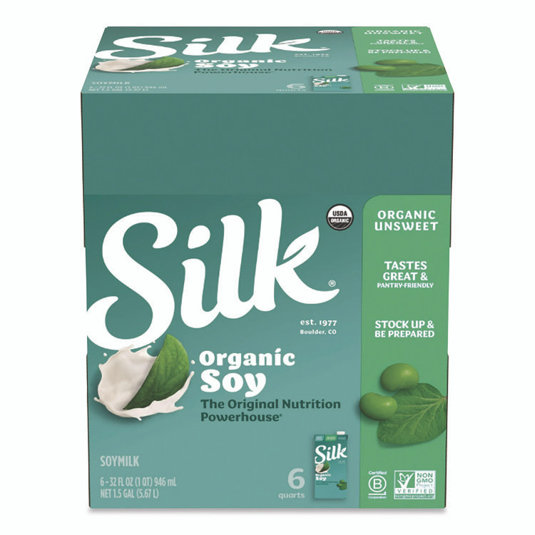 WHITEWAVE FOODS Silk® 1706751 Soymilk, Unsweetened Original, 32 oz, 6/Carton