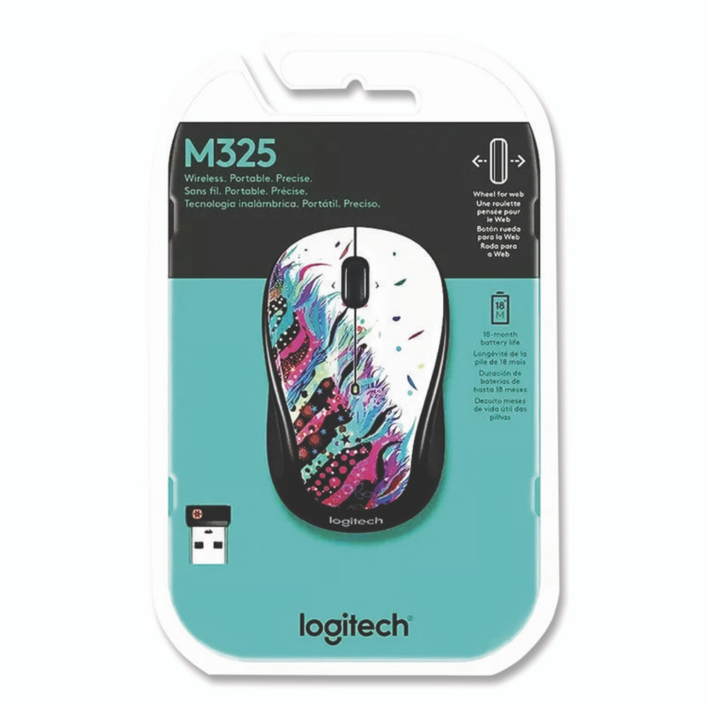 LOGITECH, INC. 180063 M325 Wireless Mouse, 2.4 GHz Frequency/30 ft Wireless Range, Left/Right Hand Use, Celebrate